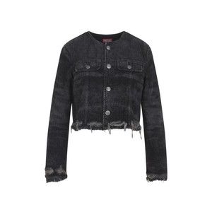 Diesel Cropped Denim Jacket With Washed Black Finish - NWT